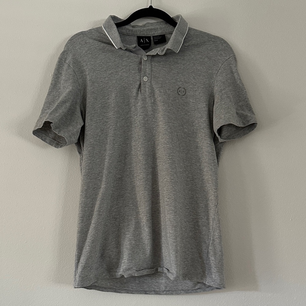 Armani Exchange Classic Gray Polo Shirt
